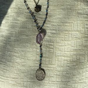 Free People long necklace with amethyst stone